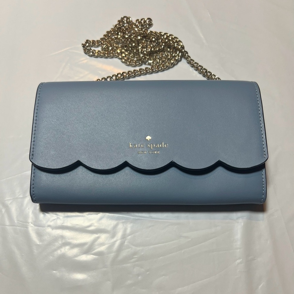 Kate Spade New York Gemma Smooth Blue Leather wallet & crossbody